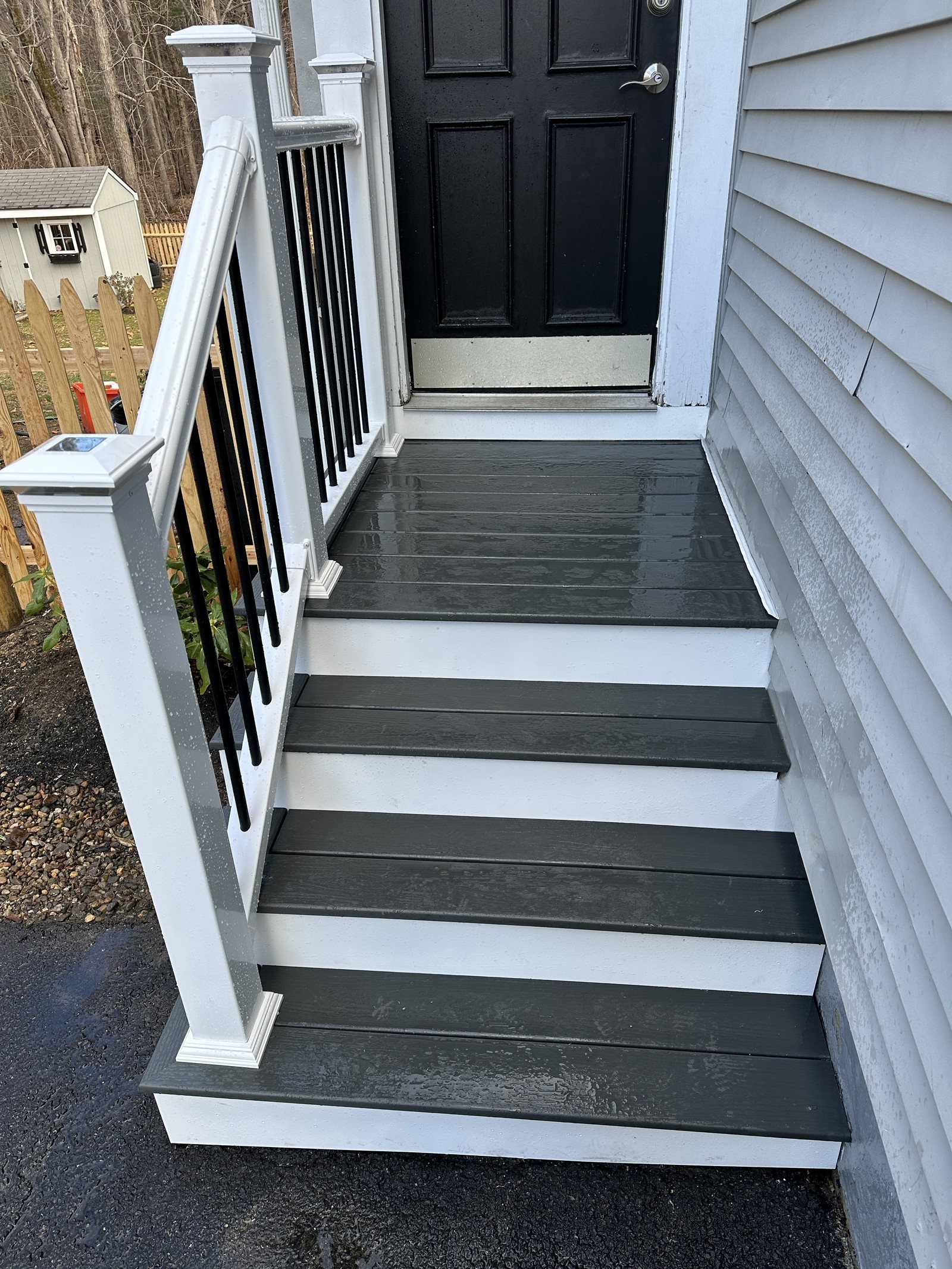 Composite entry steps and railings