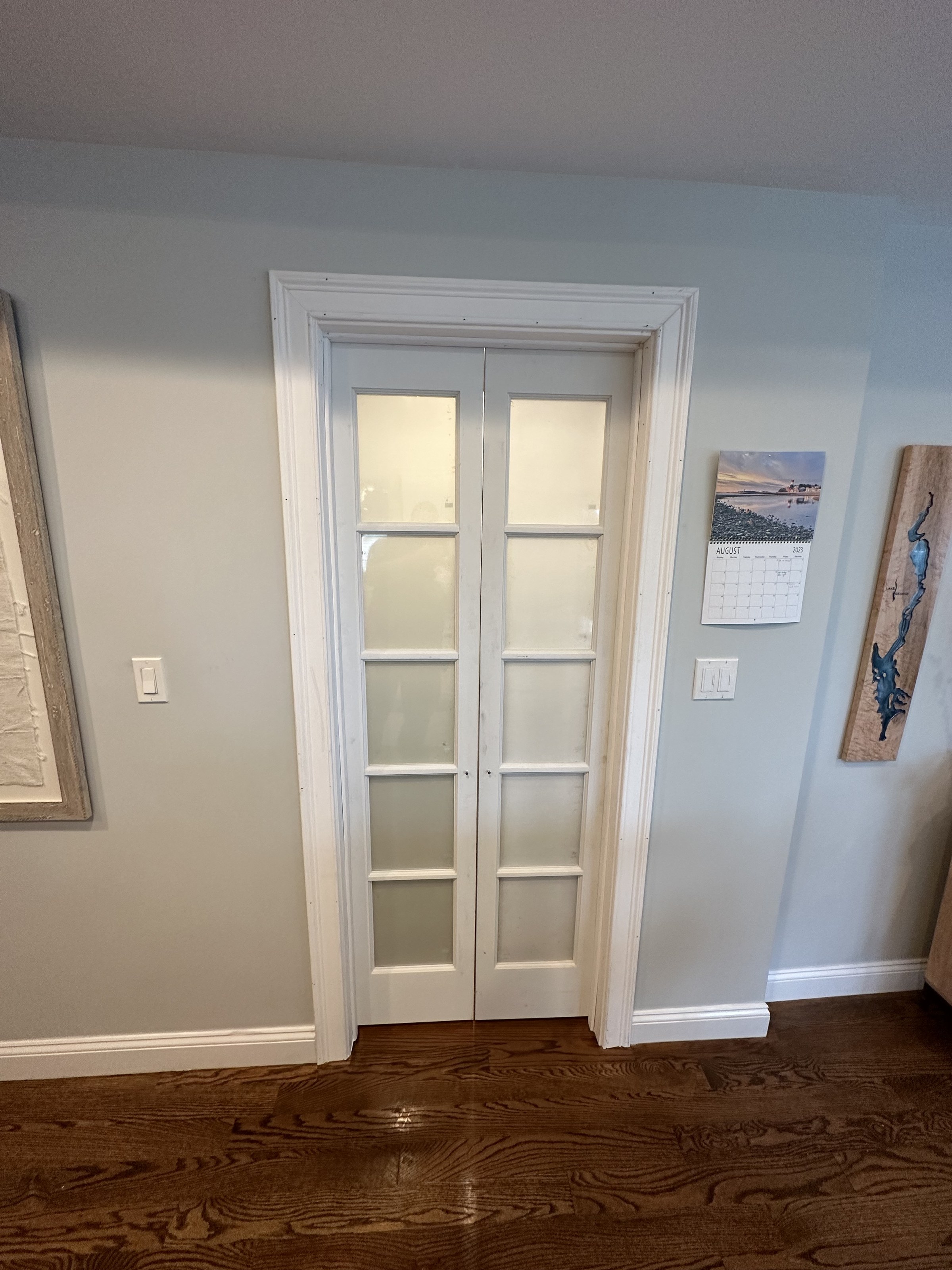 White double door with frosted glass panes, Stoneham